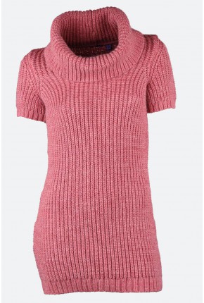 Туника-свитер из махера, объемной вязки "резинка"