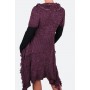 Кардиган сиреневый  с ассиметричным подолом и тройным воланом