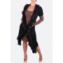 Кардиган черный с ассиметричным подолом и тройным воланом
