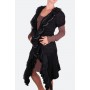 Кардиган черный с ассиметричным подолом и тройным воланом