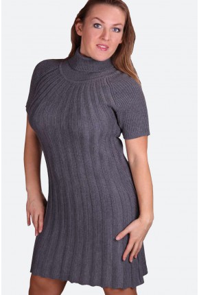 Платье - свитер  из тонкой шерсти вязкой - "гафре"
