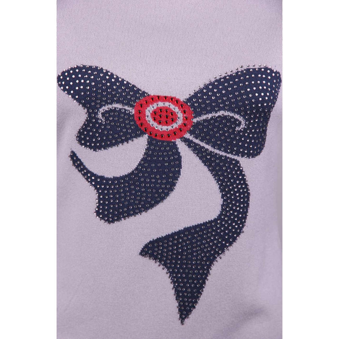 Гольф вискозный с принтом " большой бант" и стразами Swarovski