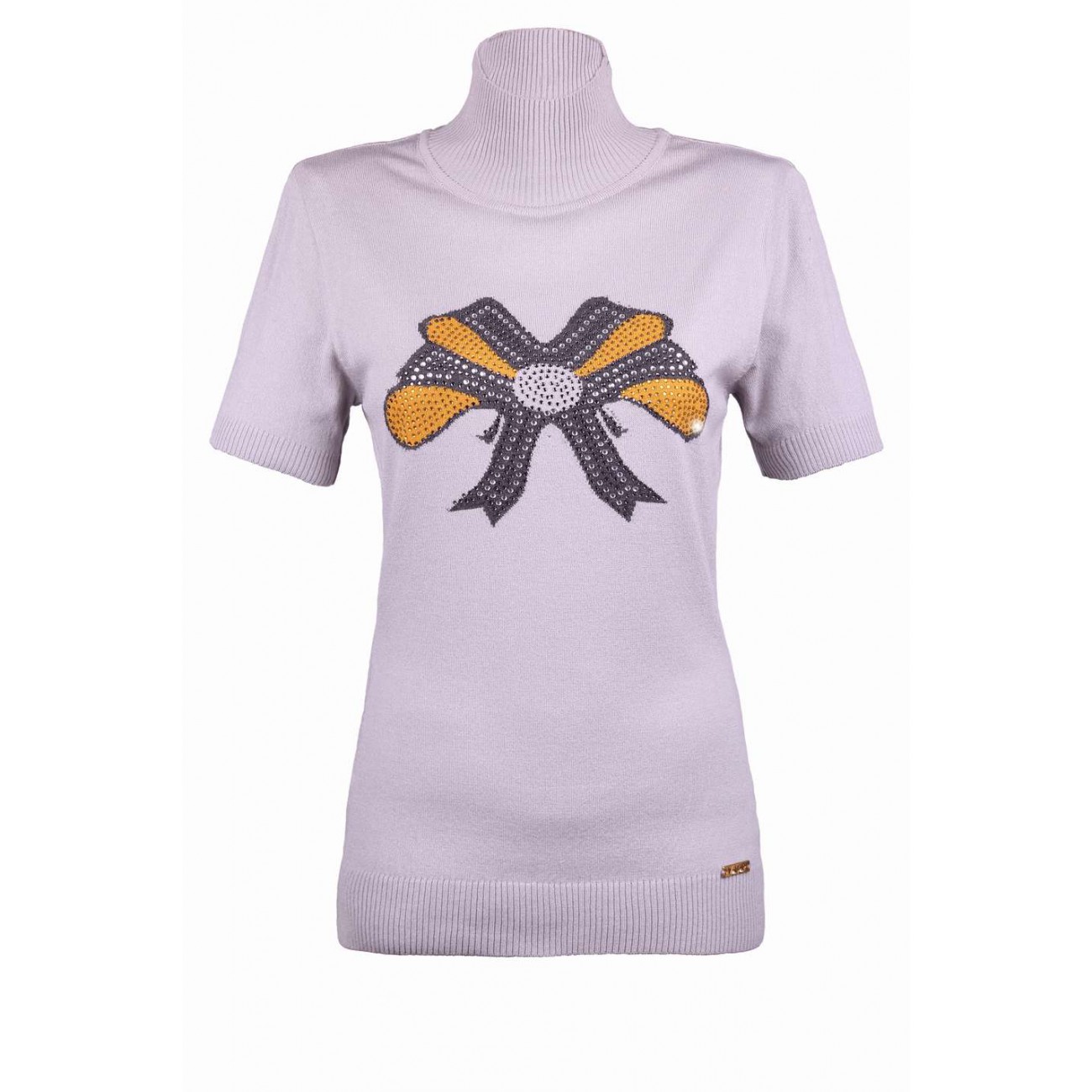 Гольф вискозный с принтом "бант"  и стразами Swarovski